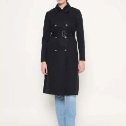 MADAME Black Plain Trench Coat-picture-34