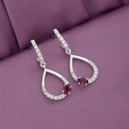 March by FableStreet Silver Statement Drop Earrings for Women-image-27