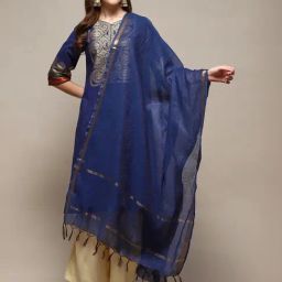 Biba Blue Woven Pattern Dupatta-picture-11