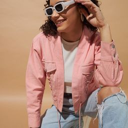 The Dry State Women Corduroy Open Front Jacket-57