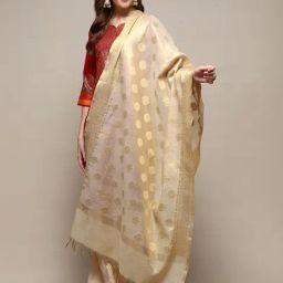 Biba Golden Woven Pattern Dupatta-picture-44