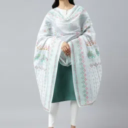 W White Printed Dupatta image 3