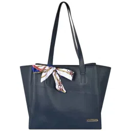 Bagsy Malone Navy Solid Medium Tote Handbag-image-59