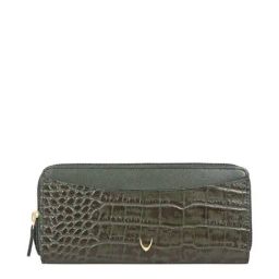 Hidesign W1 Sb Green Textured Zip Around Wallet for Women-20