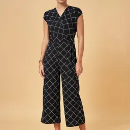 Annabelle by Pantaloons Black Chequered Jumpsuit-image-41