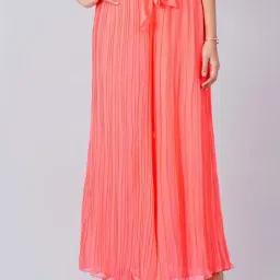 First Resort By Ramola Bachchan Neon Pink Pleated Palazzo-image-87