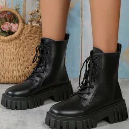 Shoetopia Kids Black Derby Boots-picture-42