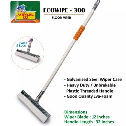 Vimal Ecowipe 300 mm (12 inch wide) Galvanised Steel Body Bathroom Floor Cleaning Wiper-image-83