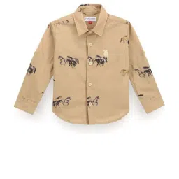 U.S. Polo Assn. Kids Brown Printed Full Sleeves Shirt-image-103