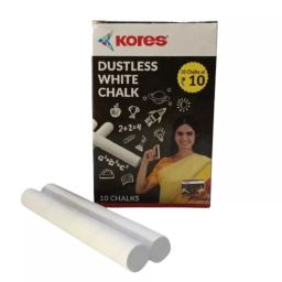 Kores Britemark Dustless Chalk White Chalk (Pack of 1 Box)-20