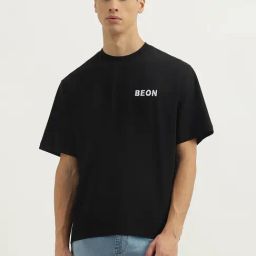 United Colors Of Benetton Black Pure Cotton Boxy Printed T-Shirt-image-39
