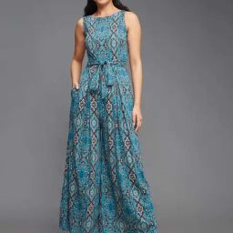 Miss Chase Blue Cotton Printed Jumpsuit-image-64