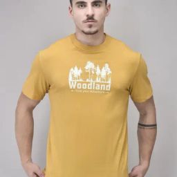 Woodland Mustard Cotton Regular Fit Printed T-Shirt-image-18