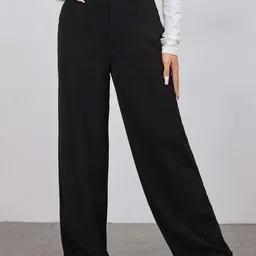KERI PERRY Women Relaxed Straight Leg High-Rise Trousers-image-47