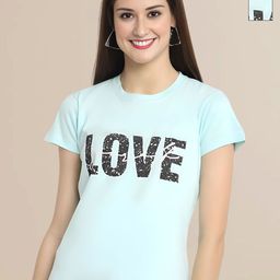 Mast & Harbour Women Typography 2 Printed Applique T-shirt-image-55