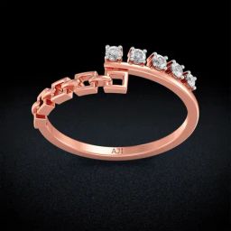 Joyalukkas 18k Gold Quadrant Glint Inspired Diamond Casual Ring for Women-image-12