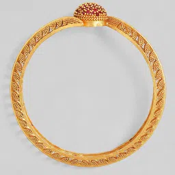 Rubans Set Of 2 Gold-Plated Red Emrald Studded Bangles image 4
