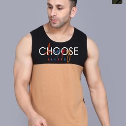 SLOWLORIS Pack Of 2 Printed Combed Cotton Gym Vests VSL26 CMB(CHS BLACKRUST)(GYM OLIVE)-image-85