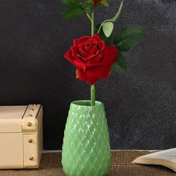 CLIO'S HERITAGE STORE Green Textured Ceramic Table Vase-35