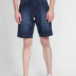 U.S. Polo Assn. Blue Cotton Slim Fit Denim Shorts-picture-23