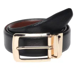 Teakwood Leathers Black & Brown Textured Leather Formal Reversible Belt-image-80