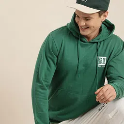 HERE&NOW Long Sleeves Hooded Sweatshirt With Minimal Graphic Print Detail-image-50