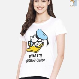 Tromko Women Pack of 2 Tom & Jerry Graphic Printed Round Neck Cotton Regular Fit T-shirts-image-64