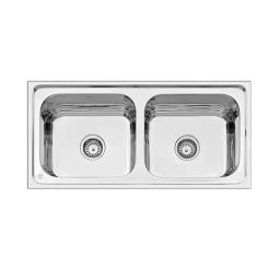 CERA Quatrino 37x18 inch Matt Finish Stainless Steel 304 Double Bowl Sink, B4513122-image-71
