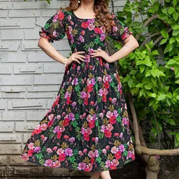 LONDON BELLY Floral Print Georgette Fit & Flare Midi Dress-picture-22