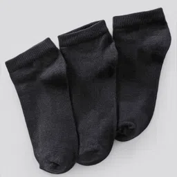 Pine Kids Ankle Length Anti Microbial Washed School Socks Solid Pack of 3- Black-picture-17