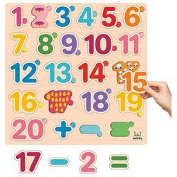 Lattice 3D Wooden Numbers Pre-School Puzzle Board Toy for Boys and Girls - Colour may vary-19