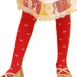 NEXT2SKIN Bow & Polka Dots Printed Footed Stockings - Red-image-25