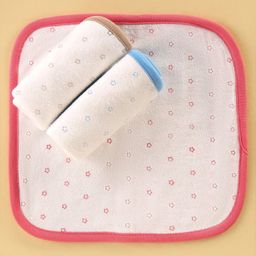 Pink Rabbit Terry Knit Hand & Face Towels with Star Print Combo Pack of 3 L 25  xB 25 cm - Blue  Beige & Coral-picture-5