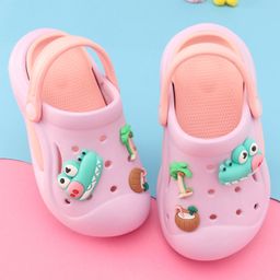 Oh! Pair Slip On Clogs with Croc Applique & Back Strap - Purple-picture-5