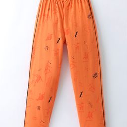 Taeko Single Jersey Knit Full Length Lounge Pant with Skateboard Print - Orange-image-28