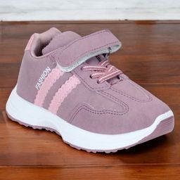 Lil Lollipop Striped Velcro Closure Shoes - Mauve-image-85