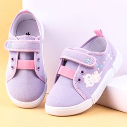 Cute Walk by Babyhug Casual Shoes with Velcro Closure & Kitty Print - Purple-image-16