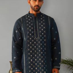 Jompers Men Geometric Embroidered Sequinned Kurta-image-85