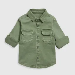 mothercare Boys Spread Collar Solid Cotton Casual Shirt-image-101