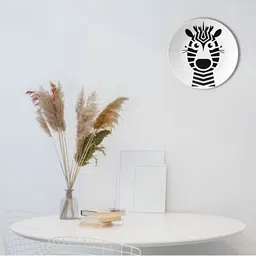THE QUIRKY HOME White & Black Striped Sensation Printed Ceramic Wall Decor Plate-46