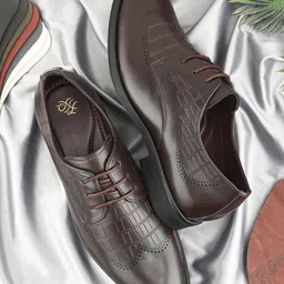 House of Pataudi Men Textured Formal Derbys-picture-31