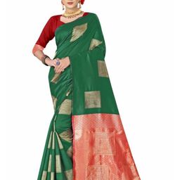 VILLE FASHION Ethnic Motifs Woven Design Zari Saree-picture-43