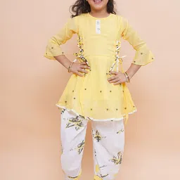 Arshia Fashions Girls Floral Printed Regular Kurti with Dhoti Pants-image-42