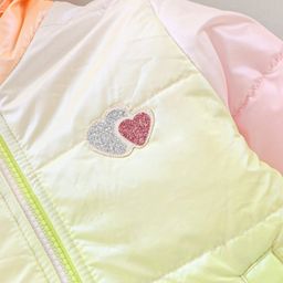Babyhug Full Sleeves Hooded Jacket Color BlockPattern with Heart Patch - Multicolour image 4