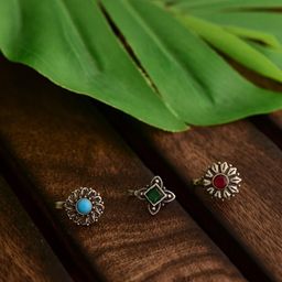 Tanusha Jewels Silver-Plated Brass Clip-On Nosepin-image-99