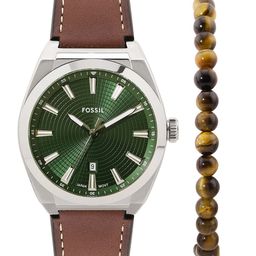 Fossil Everett Brown Watch and Bracelet Set FS6080SET-20