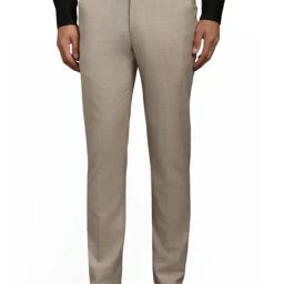 Louis Philippe Beige Slim Fit Printed Trousers-image-39