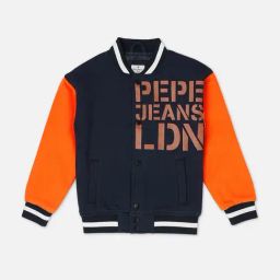 Pepe Jeans Kids Navy Printed Varsity Jacket-image-2