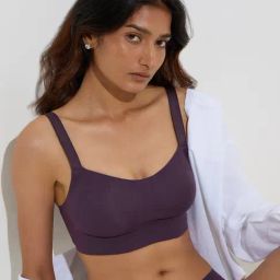 Wunderlove by Westside Plum Invisible Padded Cotton-Blend Bra-picture-15