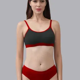 AROUSY Red Cotton Bra Panty Set-image-65